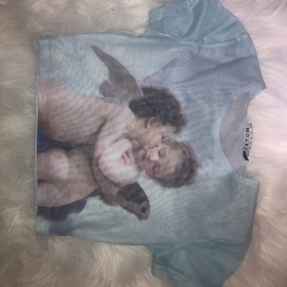 Mesh angle crop top